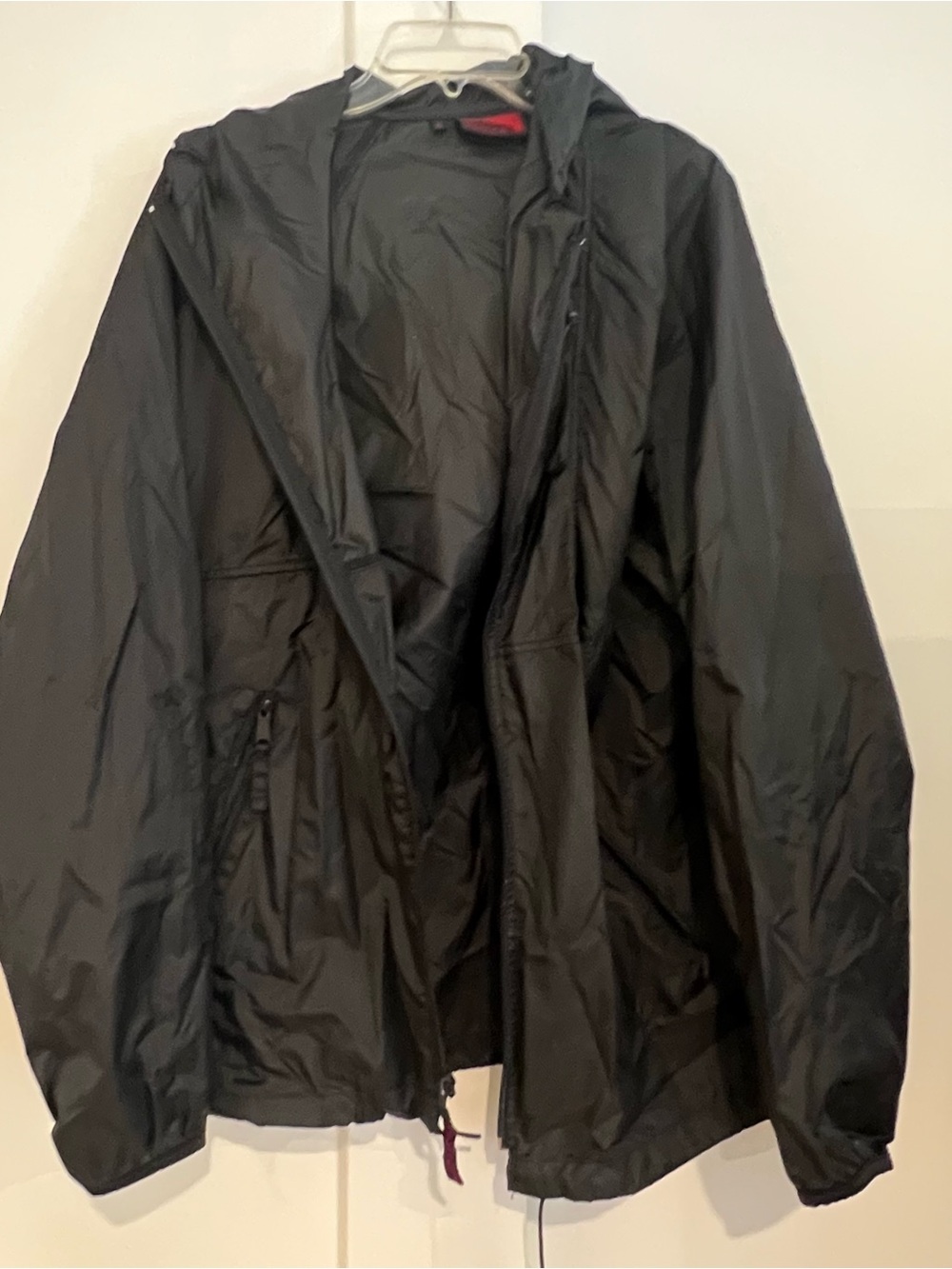 Men's Black Hooded Windbreaker Jacket - Lightweight Protection